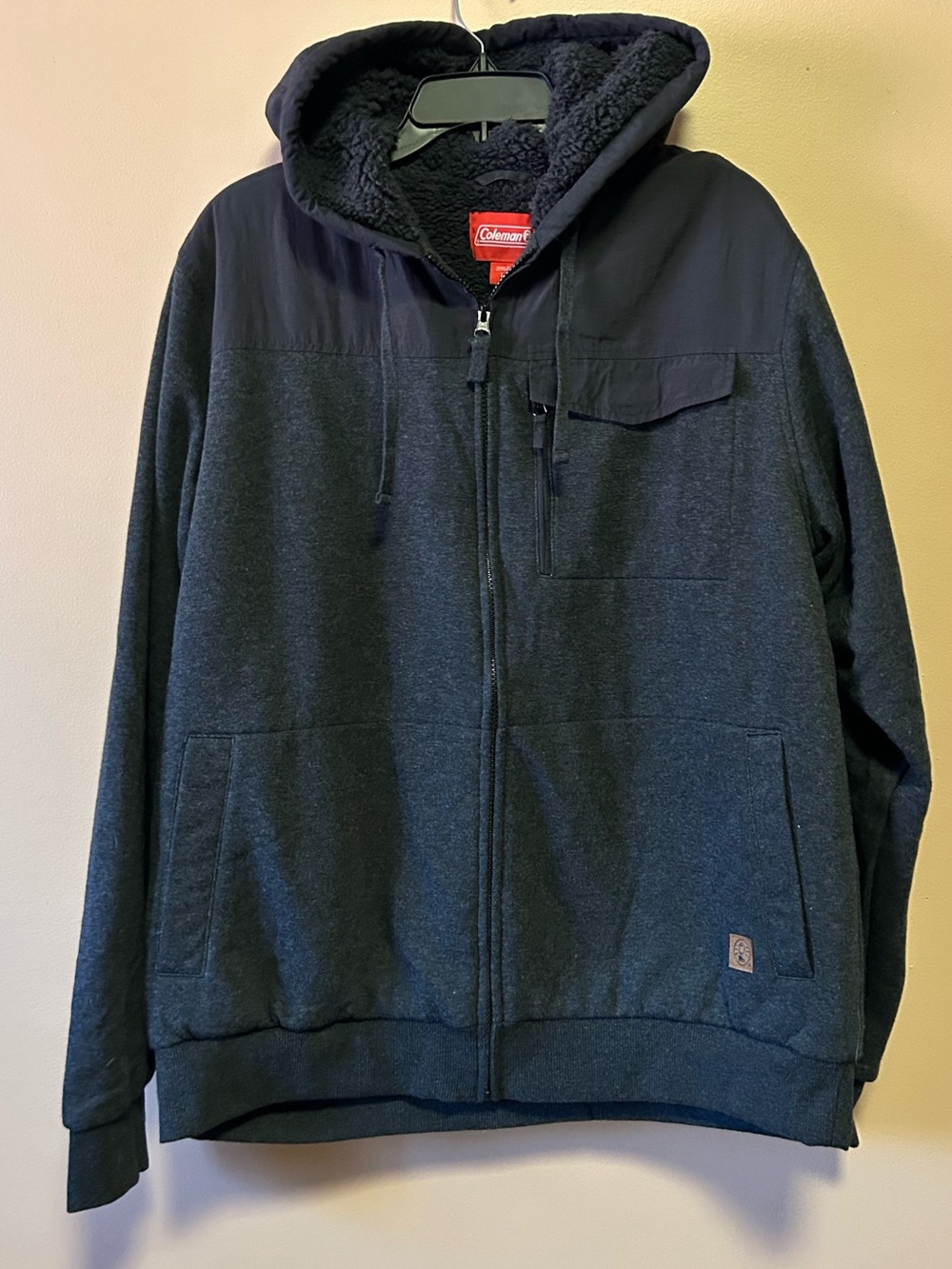 Coleman Men's Hooded Zip-Up Sweater Jacket - Charcoal Black